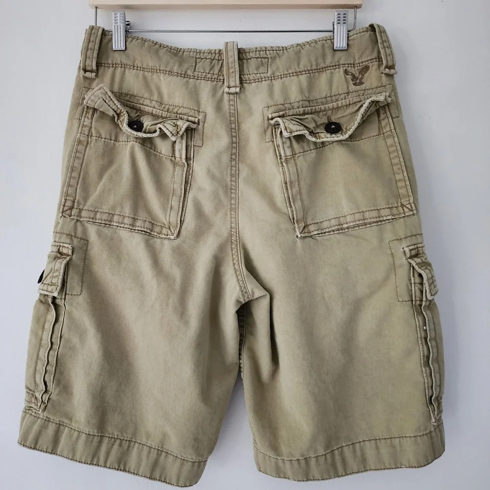 American Eagle‎ Outfitters Mens Cargo Shorts Size 30 Khaki Classic Length Cotton